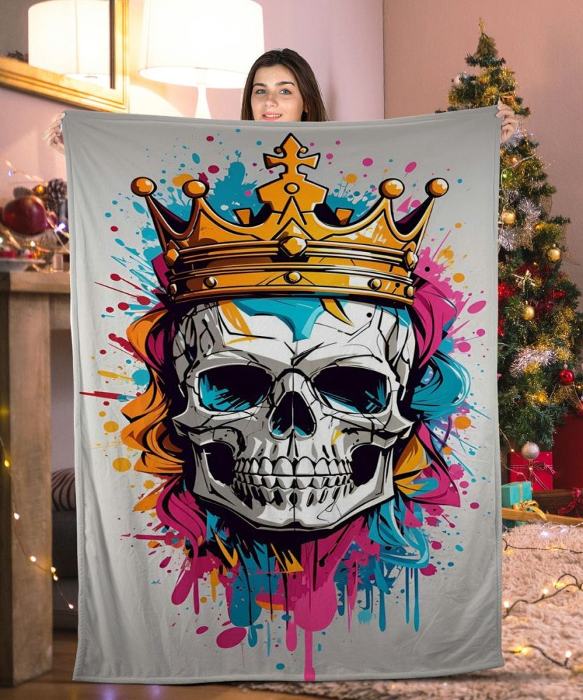 Vibrant Skull King Blanket – Cozy, Artistic Throw For Bold Decor & Gifts