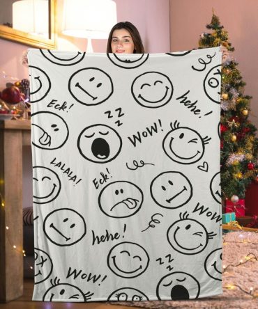 Cozy Emoji Fleece Blanket – Fun & Comfy Design For Home Or Gift, Perfect For Snuggling!