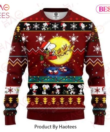 Festive Snoopy Christmas Sweater - Cozy Holiday Knit With Santa Design