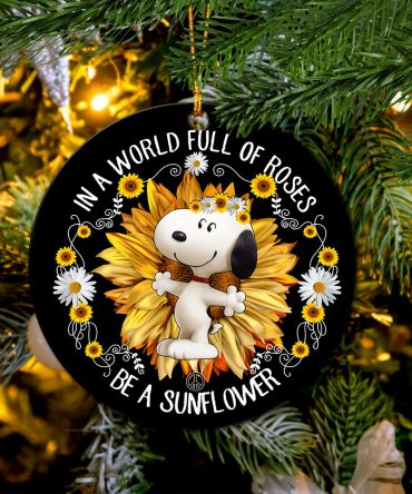 Snoopy In A World Full Of Roses Ceramic Ornament Perfect Gift For Holiday