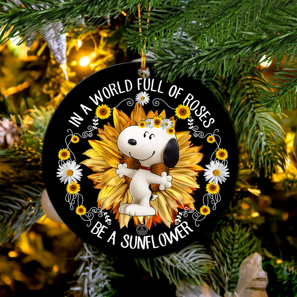 Snoopy In A World Full Of Roses Ceramic Ornament Perfect Gift For Holiday