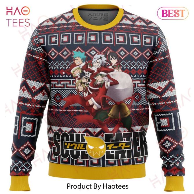 Cozy Anime Ugly Christmas Sweater - Soul Eater Design By Haotees - Perfect Holiday Gift!