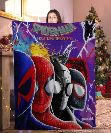 Cozy Spider-Man Shattered Spider-Verse Throw Blanket - Perfect Gift For Fans!