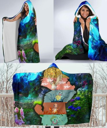 Spiritual Ash Pokemon Hooded Blanket
