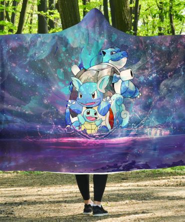 Squirtle Splash Pokemon Hooded Blanket