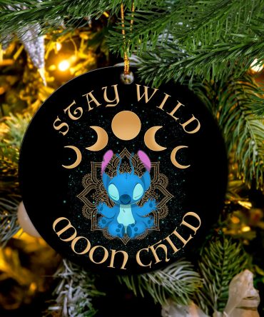 Stitch Stay Wild Moon Child Ceramic Ornament Perfect Gift For Holiday