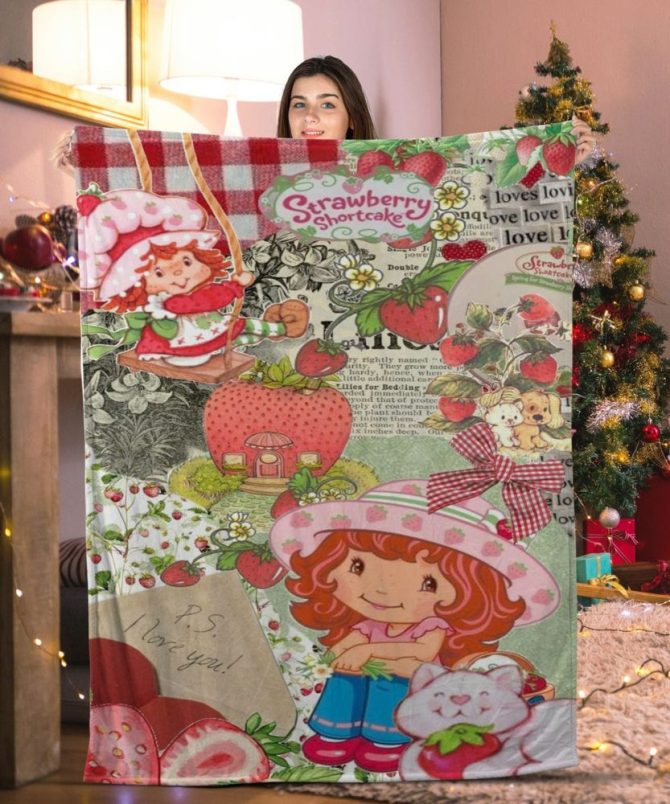 Cozy Strawberry Shortcake Blanket – Cute & Nostalgic Gift For Kids & Fans