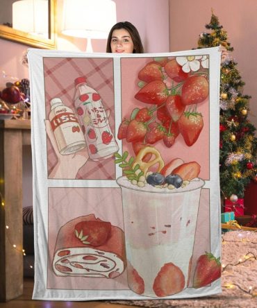 Cozy Strawberry Milkshake Blanket – Soft, Warm, And Perfect For Gifting!