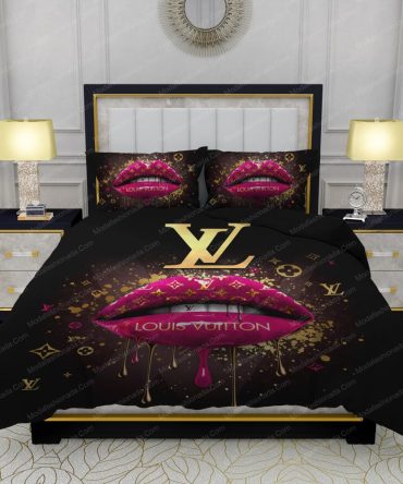 Supreme Louis Vuitton Black Background Bedding Sets