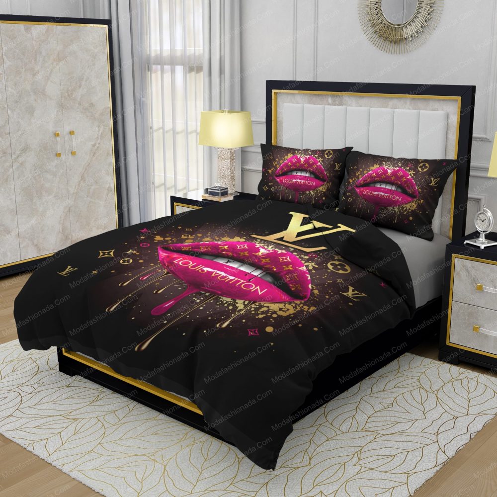 Supreme Louis Vuitton Black Background Bedding Sets - Image 3