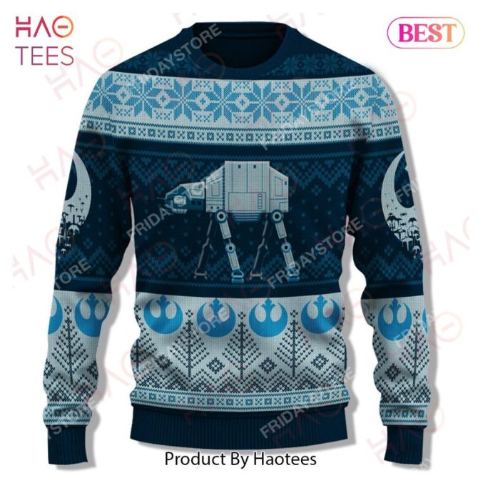 Cozy Star Wars Holiday Sweater - At-At & Rebel Symbols - Perfect Gift For Fans! - Image 3