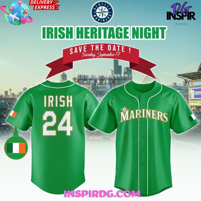 Seattle Mariners Irish Heritage Night 2024 Baseball Jersey