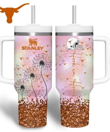Texas Longhorns Ncaa Sports Custom Stanley Quencher 40Oz Stainless Steel Tumbler With Handle, Stanley Cup, Tumbler Cup, Best Gift