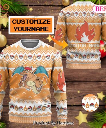 Customizable Charizard Holiday Sweater - Perfect Gift For Pokémon Fans!