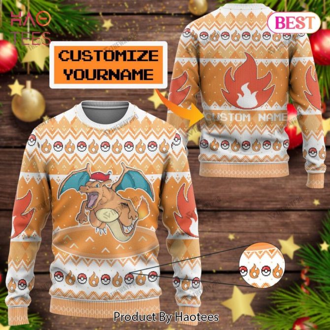 Customizable Charizard Holiday Sweater - Perfect Gift For Pokémon Fans!