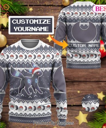 Custom Name Holiday Sweater – Festive Anime Design With Santa Hat – Perfect Gift!
