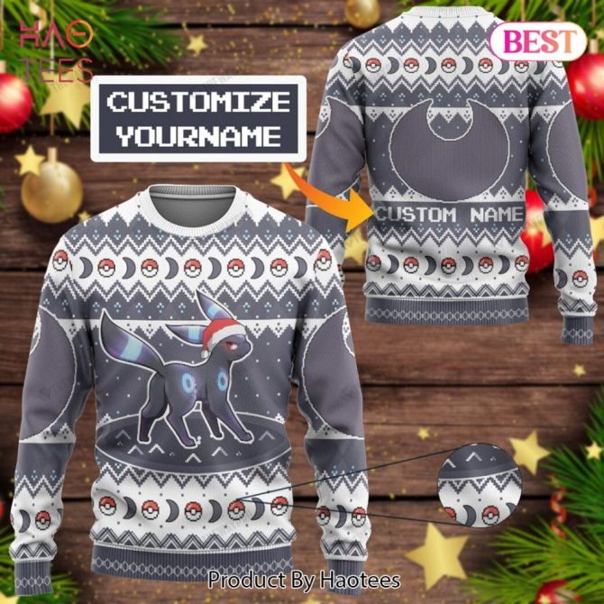 Custom Name Holiday Sweater – Festive Anime Design With Santa Hat – Perfect Gift!