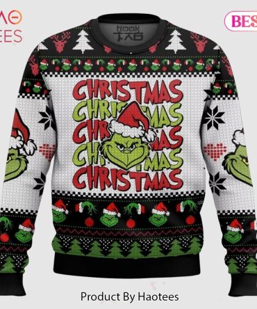 Grinch Christmas Sweater - Festive Holiday Knit By Haotees - Unisex Ugly Xmas Jumper