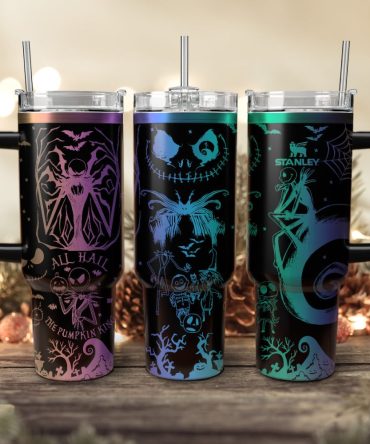The Nightmare Before Christmas Movies Custom Stanley Quencher 40Oz Stainless Steel Tumbler With Handle, Stanley Cup, Tumbler Cup, Best Gift