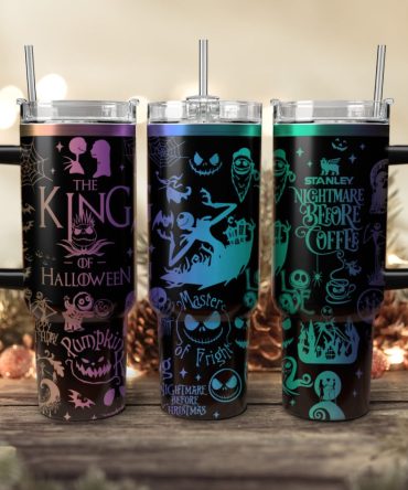 The Nightmare Before Christmas Movies Custom Stanley Quencher 40Oz Stainless Steel Tumbler With Handle, Stanley Cup, Tumbler Cup, Best Gift