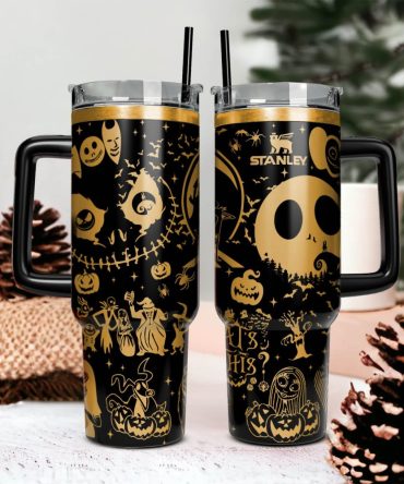 The Nightmare Before Christmas Movies Custom Stanley Quencher 40Oz Stainless Steel Tumbler With Handle, Stanley Cup, Tumbler Cup, Best Gift