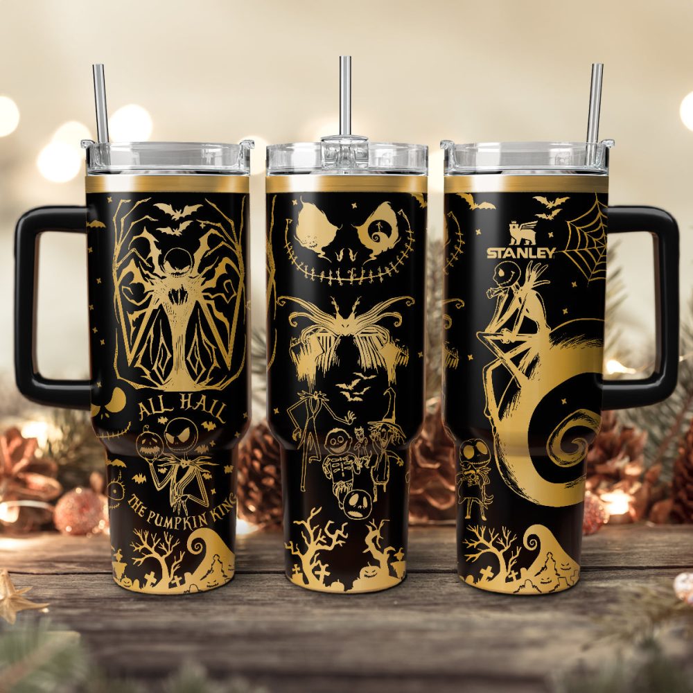 The Nightmare Before Christmas Movies Custom Stanley Quencher 40Oz Stainless Steel Tumbler With Handle, Stanley Cup, Tumbler Cup, Best Gift