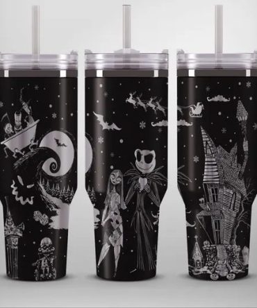The Nightmare Before Christmas Movies Custom Stanley Quencher 40Oz Stainless Steel Tumbler With Handle, Stanley Cup, Tumbler Cup, Best Gift
