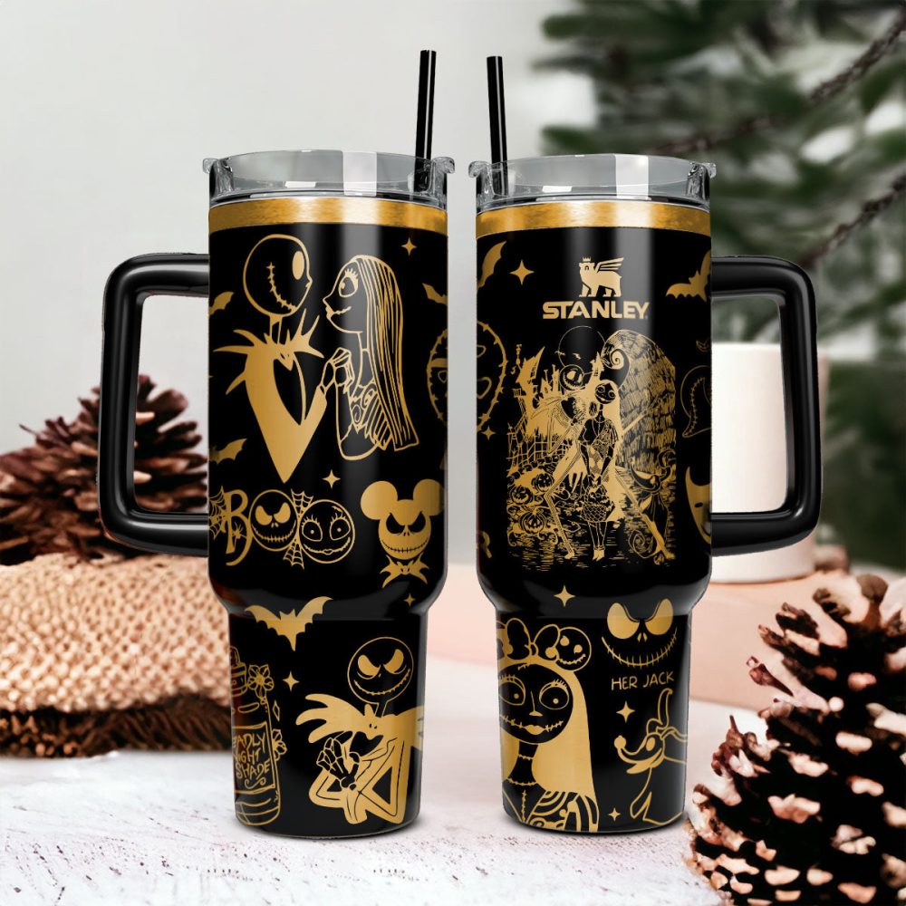 The Nightmare Before Christmas Movies Custom Stanley Quencher 40Oz Stainless Steel Tumbler With Handle, Stanley Cup, Tumbler Cup, Best Gift