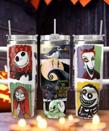 The Nightmare Before Christmas Movies Custom Stanley Quencher 40Oz Stainless Steel Tumbler With Handle, Stanley Cup, Tumbler Cup, Best Gift