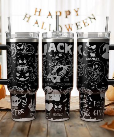 The Nightmare Before Christmas Movies Custom Stanley Quencher 40Oz Stainless Steel Tumbler With Handle, Stanley Cup, Tumbler Cup, Best Gift
