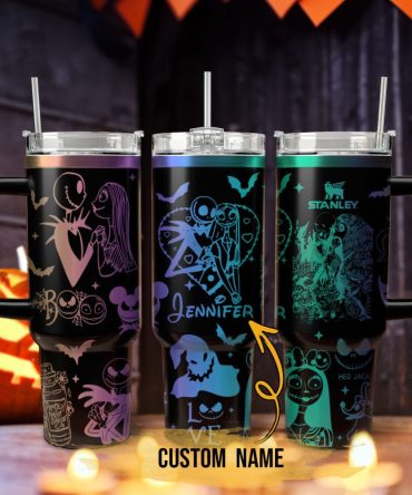 The Nightmare Before Christmas Movies Custom Stanley Quencher 40Oz Stainless Steel Tumbler With Handle, Stanley Cup, Tumbler Cup, Best Gift