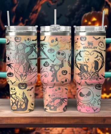 The Nightmare Before Christmas Movies Custom Stanley Quencher 40Oz Stainless Steel Tumbler With Handle, Stanley Cup, Tumbler Cup, Best Gift