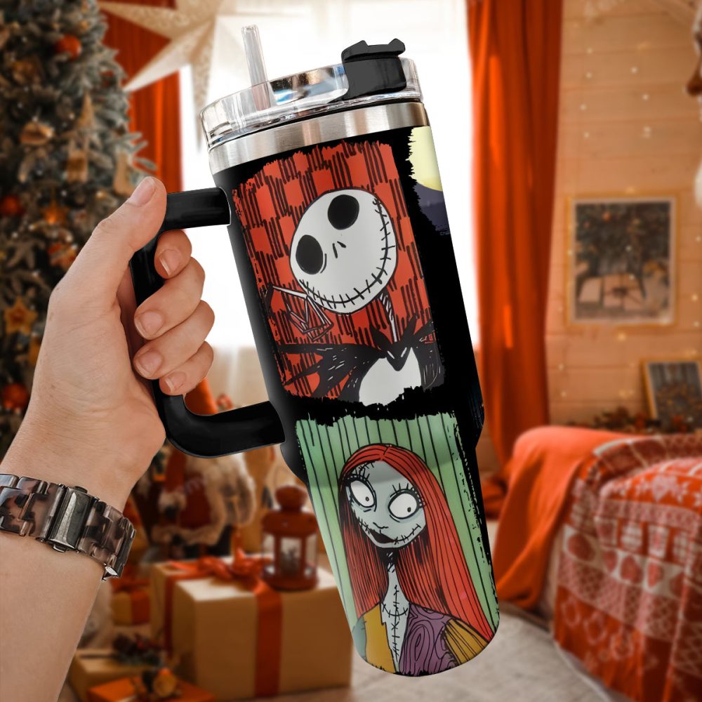 The Nightmare Before Christmas Movies Custom Stanley Quencher 40Oz Stainless Steel Tumbler With Handle, Stanley Cup, Tumbler Cup, Best Gift - Image 2