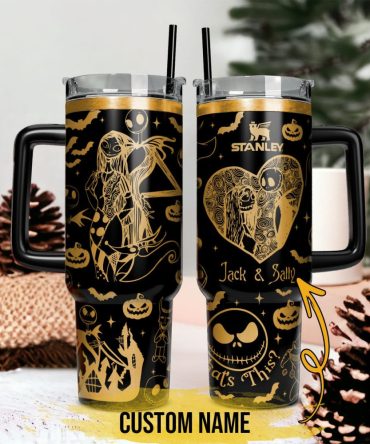 The Nightmare Before Christmas Movies Custom Stanley Quencher 40Oz Stainless Steel Tumbler With Handle, Stanley Cup, Tumbler Cup, Best Gift