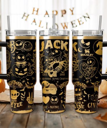 The Nightmare Before Christmas Movies Custom Stanley Quencher 40Oz Stainless Steel Tumbler With Handle, Stanley Cup, Tumbler Cup, Best Gift