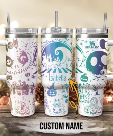 The Nightmare Before Christmas Movies Custom Stanley Quencher 40Oz Stainless Steel Tumbler With Handle, Stanley Cup, Tumbler Cup, Best Gift