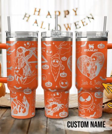 The Nightmare Before Christmas Movies Custom Stanley Quencher 40Oz Stainless Steel Tumbler With Handle, Stanley Cup, Tumbler Cup, Best Gift