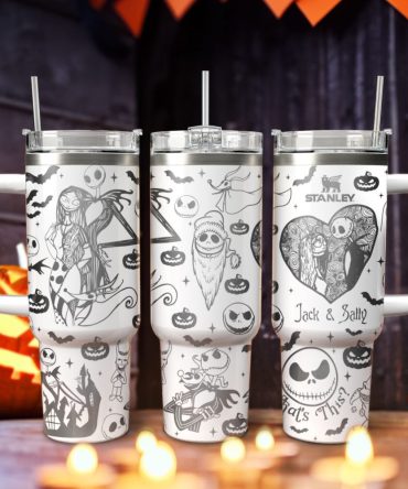 The Nightmare Before Christmas Movies Custom Stanley Quencher 40Oz Stainless Steel Tumbler With Handle, Stanley Cup, Tumbler Cup, Best Gift