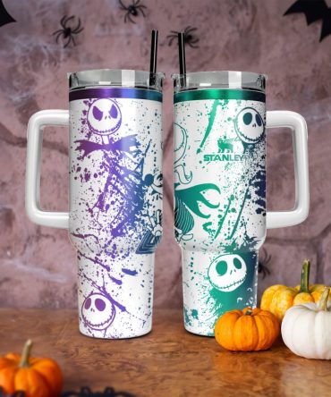 The Nightmare Before Christmas Movies Custom Stanley Quencher 40Oz Stainless Steel Tumbler With Handle, Stanley Cup, Tumbler Cup, Best Gift