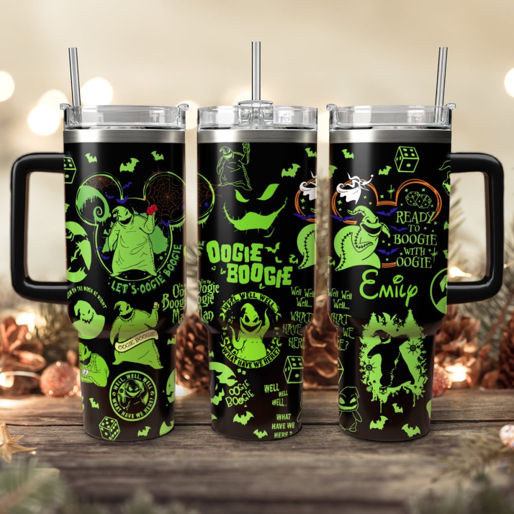The Nightmare Before Christmas Movies Custom Stanley Quencher 40Oz Stainless Steel Tumbler With Handle, Stanley Cup, Tumbler Cup, Best Gift