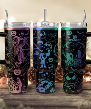 The Nightmare Before Christmas Movies Custom Stanley Quencher 40Oz Stainless Steel Tumbler With Handle, Stanley Cup, Tumbler Cup, Best Gift