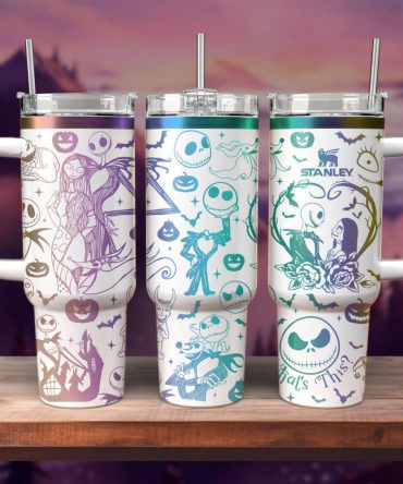 The Nightmare Before Christmas Movies Custom Stanley Quencher 40Oz Stainless Steel Tumbler With Handle, Stanley Cup, Tumbler Cup, Best Gift