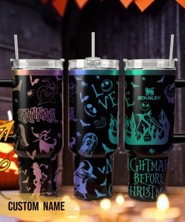 The Nightmare Before Christmas Movies Custom Stanley Quencher 40Oz Stainless Steel Tumbler With Handle, Stanley Cup, Tumbler Cup, Best Gift