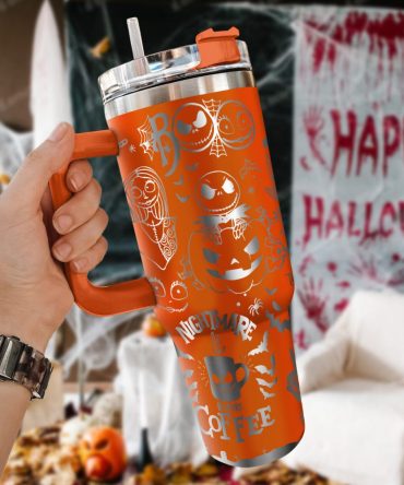 The Nightmare Before Christmas Movies Custom Stanley Quencher 40Oz Stainless Steel Tumbler With Handle, Stanley Cup, Tumbler Cup, Best Gift