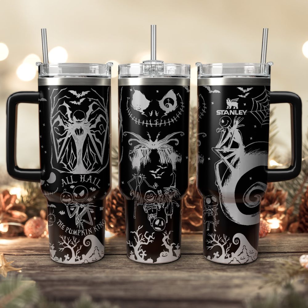The Nightmare Before Christmas Movies Custom Stanley Quencher 40Oz Stainless Steel Tumbler With Handle, Stanley Cup, Tumbler Cup, Best Gift