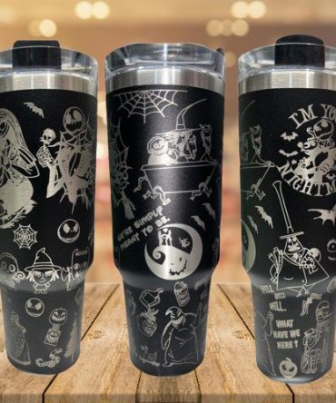 The Nightmare Before Christmas Movies Custom Stanley Quencher 40Oz Stainless Steel Tumbler With Handle, Stanley Cup, Tumbler Cup, Best Gift