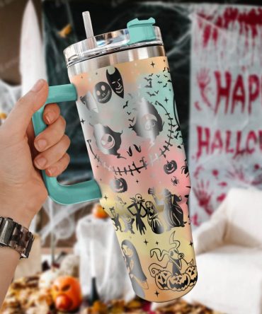 The Nightmare Before Christmas Movies Custom Stanley Quencher 40Oz Stainless Steel Tumbler With Handle, Stanley Cup, Tumbler Cup, Best Gift
