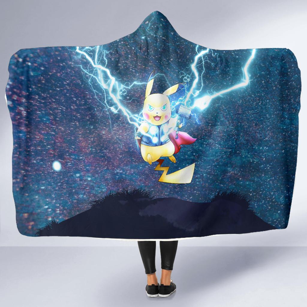 Thor Pikachu Pokemon Hooded Blanket - Image 5