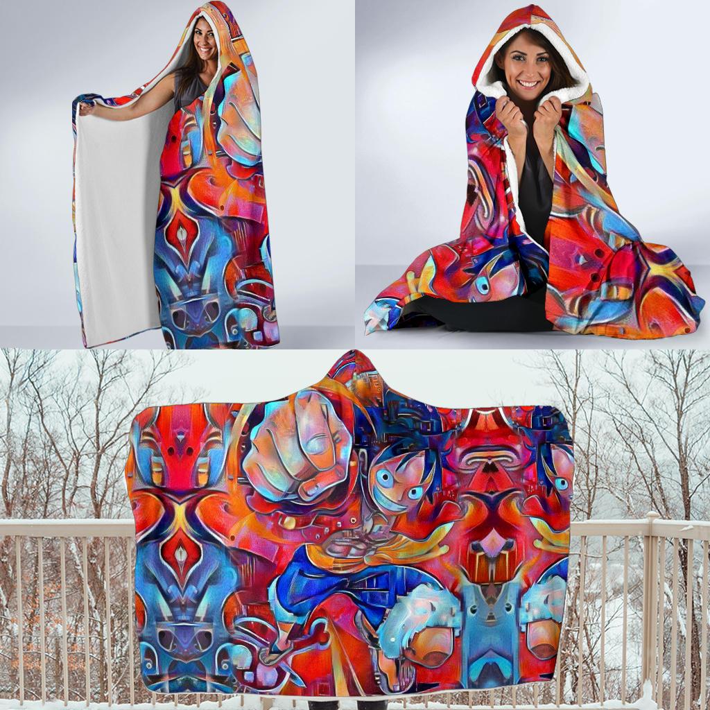 Trippy Luffy One Piece Hooded Blanket - Image 4