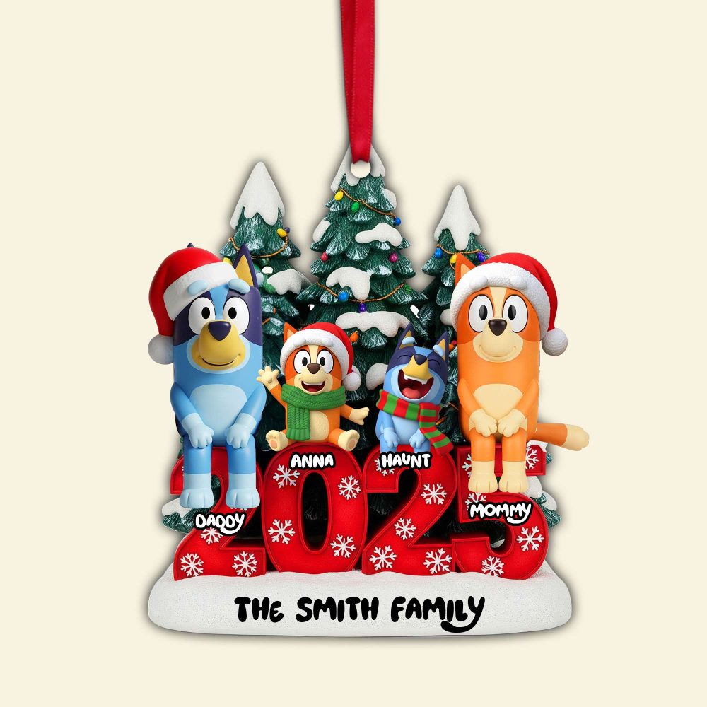 Joyful Puppy Family Ornament - Personalized Christmas Gifts For Family 03Nalu290825 - Image 4